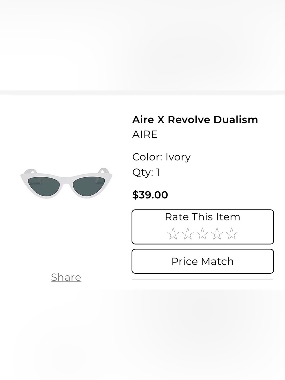 Aire X Revolve Dualism Ivory Cat-Eye Sunglasses
